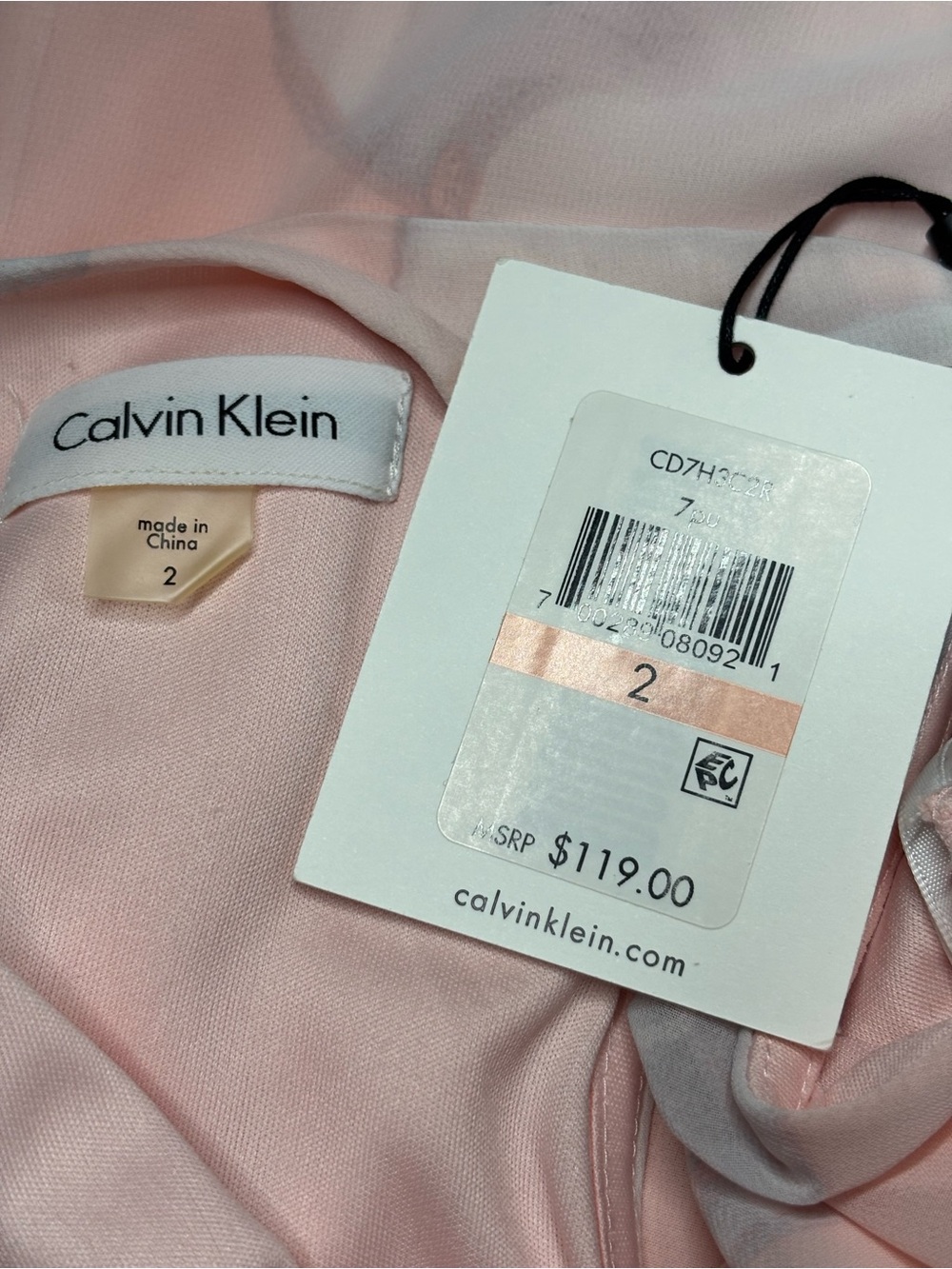 Calvin Klein NWT Blush Pink Floral Chiffon Trapeze Shift Dress Size 2 - Picture 5 of 15